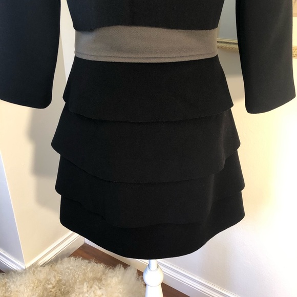 Randall Leoffler Black Wool LngSlv Layered Dress - Picture 5 of 8